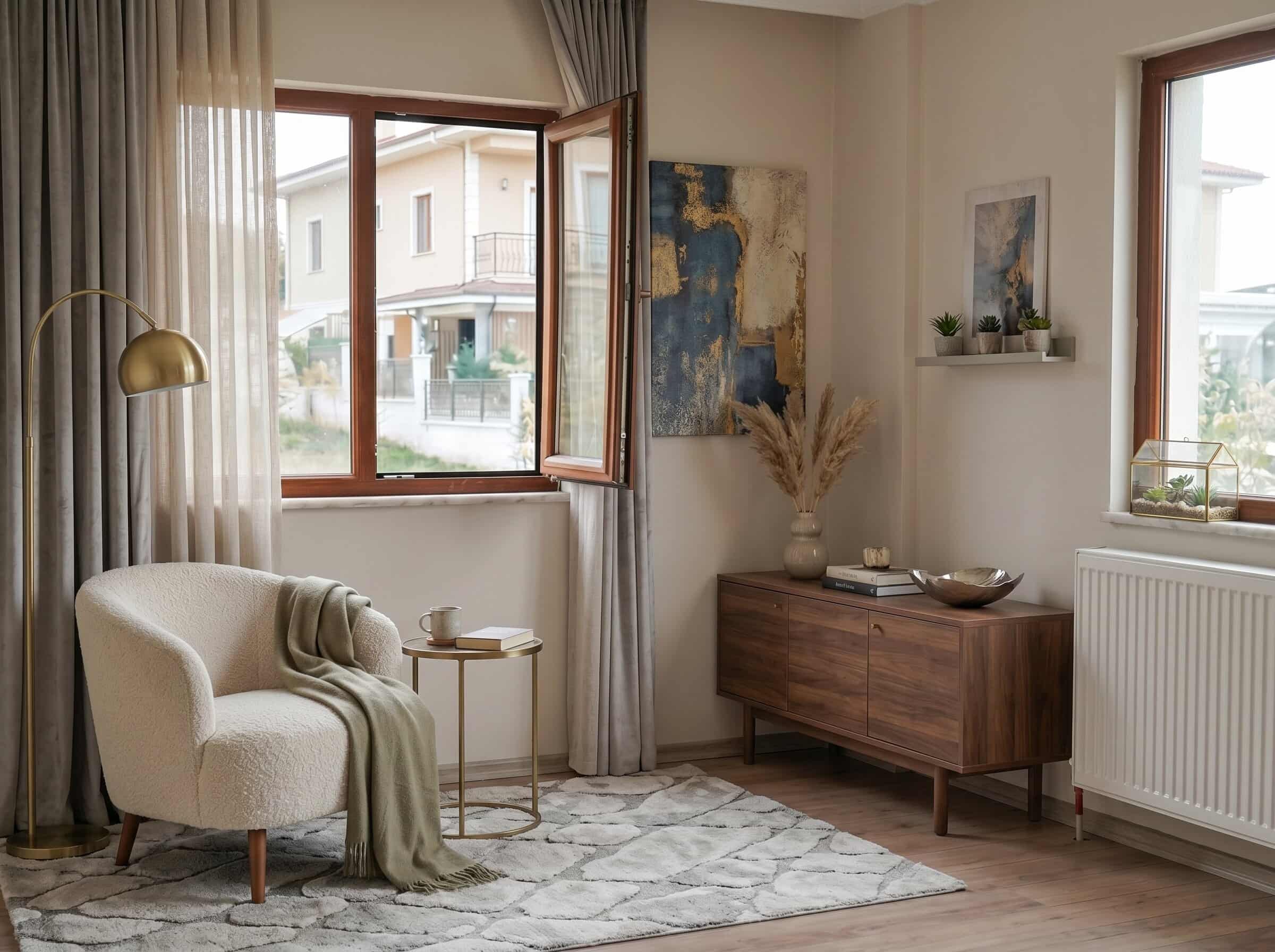 Photo immobilière après revalorisation par IA Digital Corail — espace meublé et sublimé